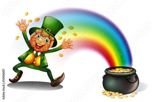 A man with a pot of golds