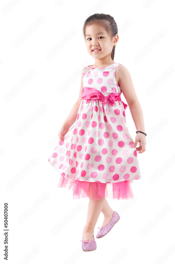 Full body Asian girl dancing Full body Asian girl dancing