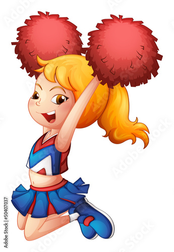 An energetic cheerleader