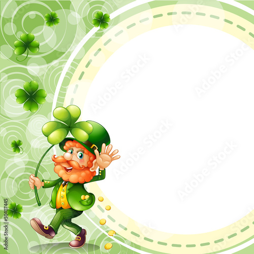 A man holding a plant with coins in his pocket