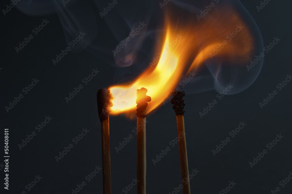 Matchsticks with flame Matchsticks with flame