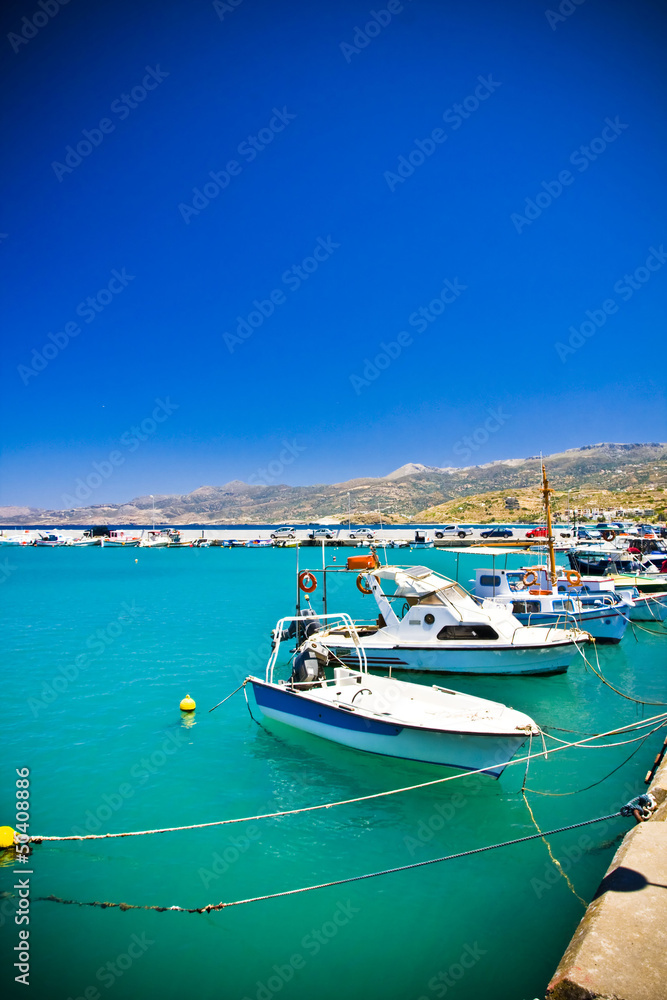 promenade in Mediterranean town Sitia Greece Crete