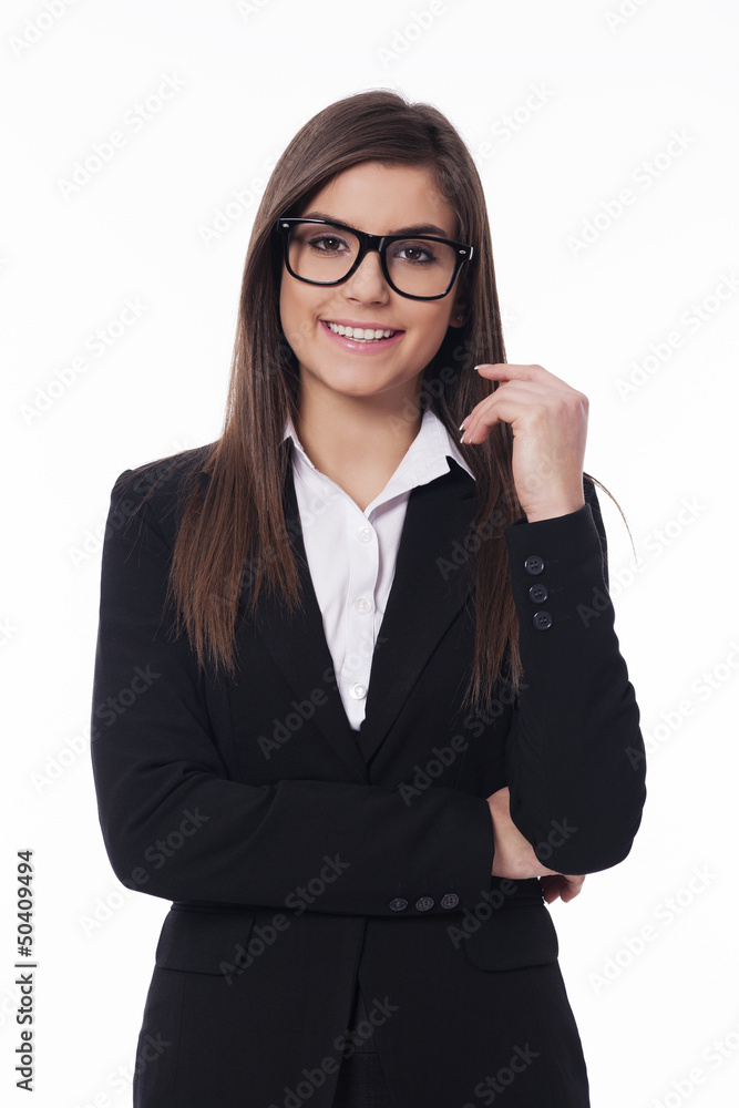 Young businesswoman wearing glasses