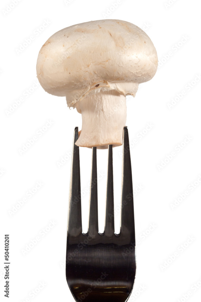 Champignon auf Gabel Champignon auf Gabel