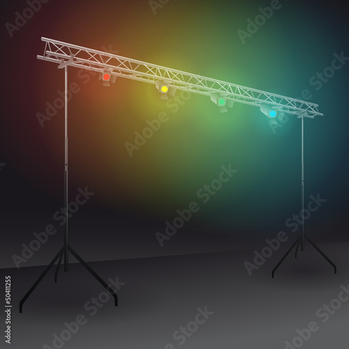 bridge lights with colors spotlights