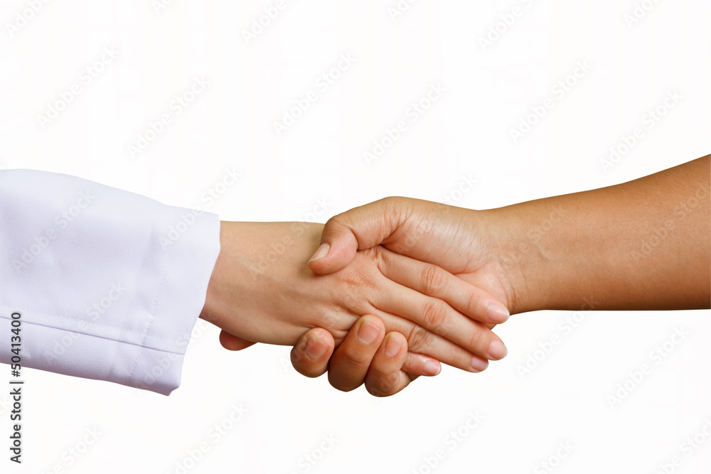 doctor shakes hands with a woman patient doctor shakes hands with a woman patient