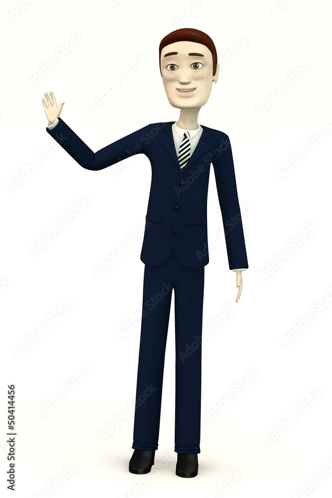cartoon businessman - palm up