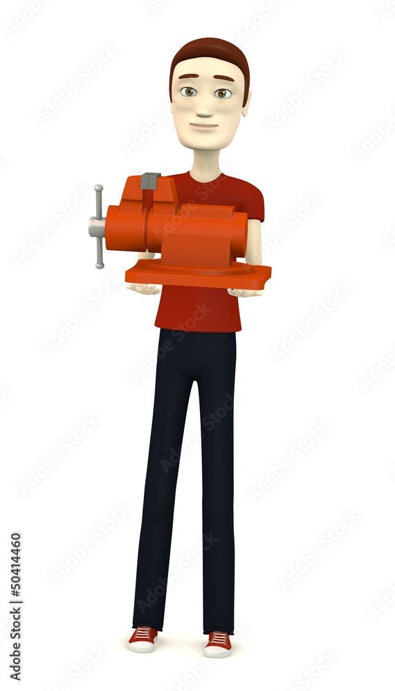 3d render of cartoon character with vice
