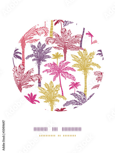 Vector palm trees seamless corner decor pattern background with