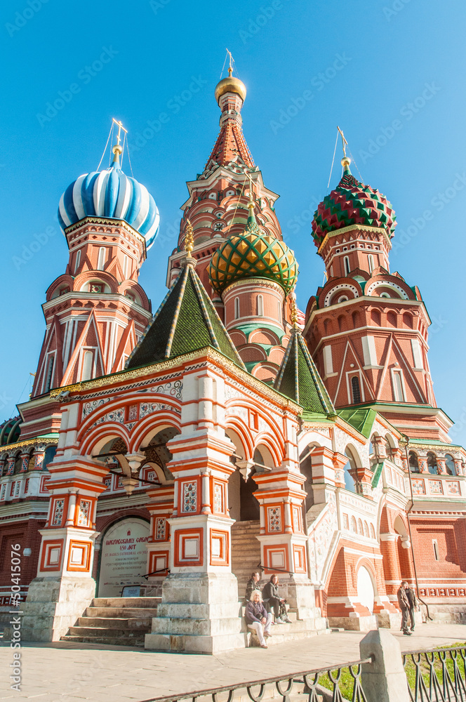 Fototapeta premium Famous st Vasily Blessed cathedral in Moscow
