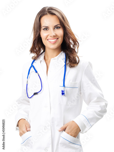 Young female doctor  isolated