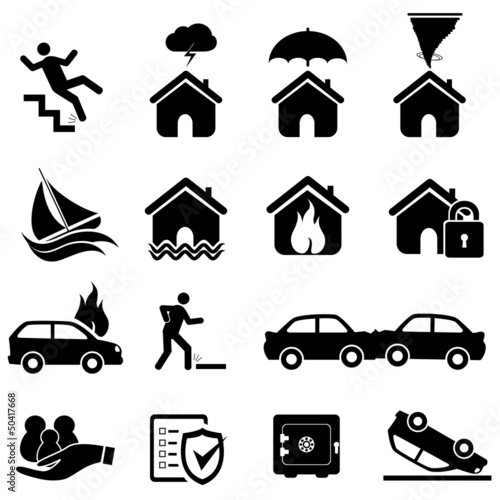 Insurance and disaster icons