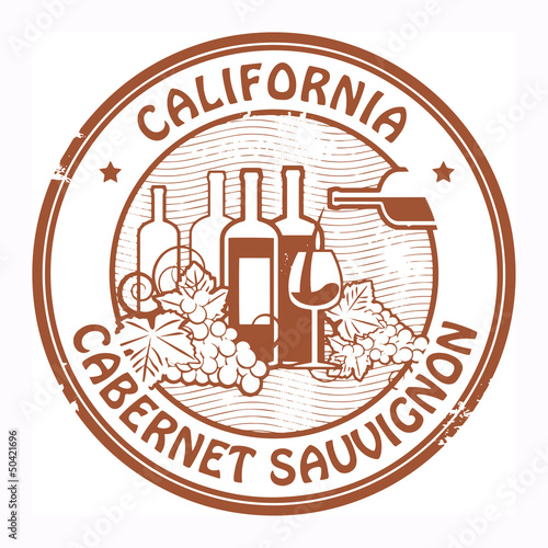 Grunge rubber stamp with words California, Cabernet Sauvignon