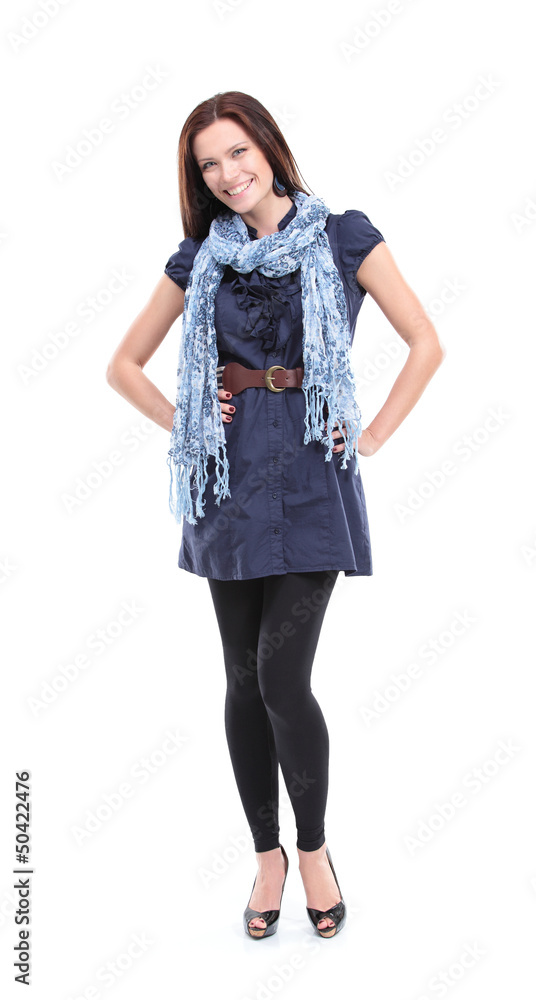 Full length portrait of a pretty young woman posing Full length portrait of a pretty young woman posing