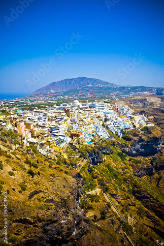 village on Santorini island, Greece