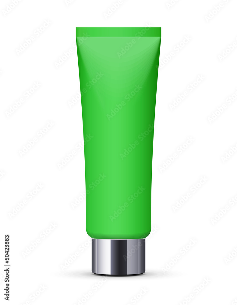 Green Long Clean Tube Of Cream: Vector Version Green Long Clean Tube Of Cream: Vector Version