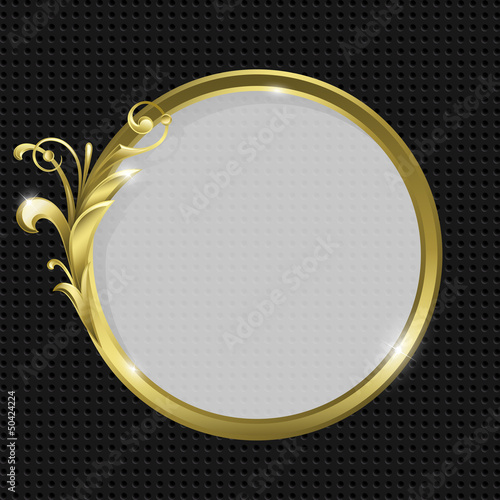 Gold round frame