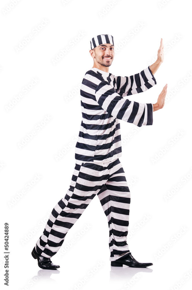 Convict criminal in striped uniform Convict criminal in striped uniform
