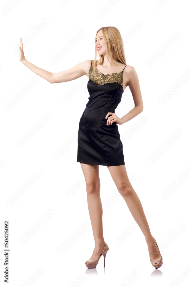 Attractive tall model isolated on white Attractive tall model isolated on white