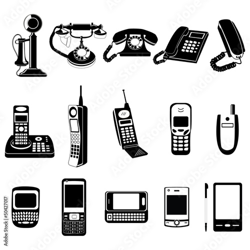 Phone evolution vector icons