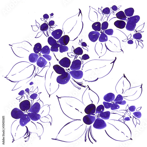 Violet ink drawing
