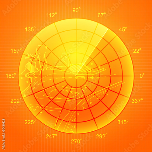Orange radar screen.