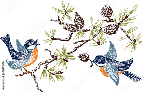 Tits on a branch
