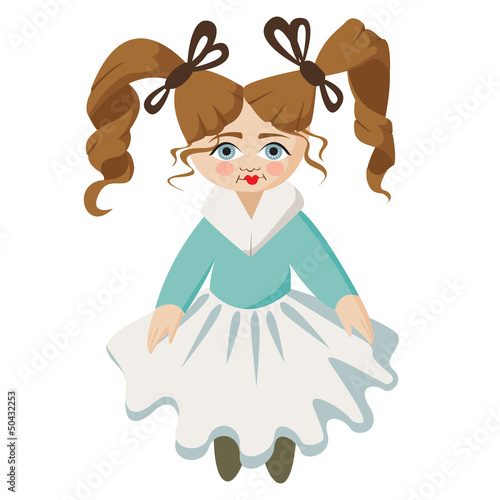 Little lovely girl with the doll person