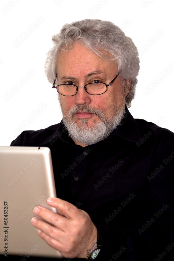Senior and tablet pc Senior and tablet pc