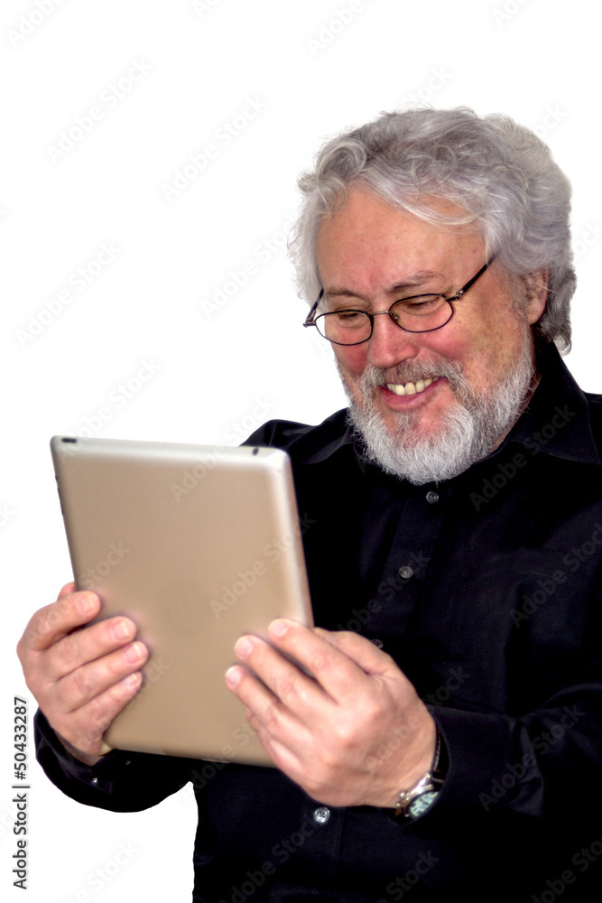 Senior and tablet pc Senior and tablet pc