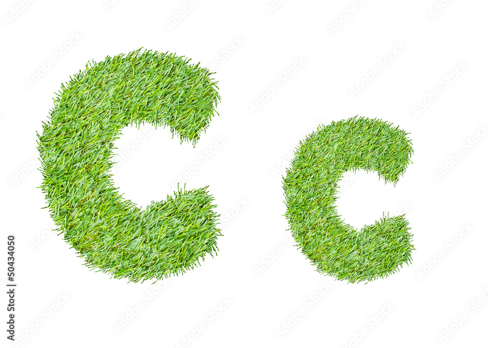 Alphabet from the green grass. isolated on white Alphabet from the green grass. isolated on white