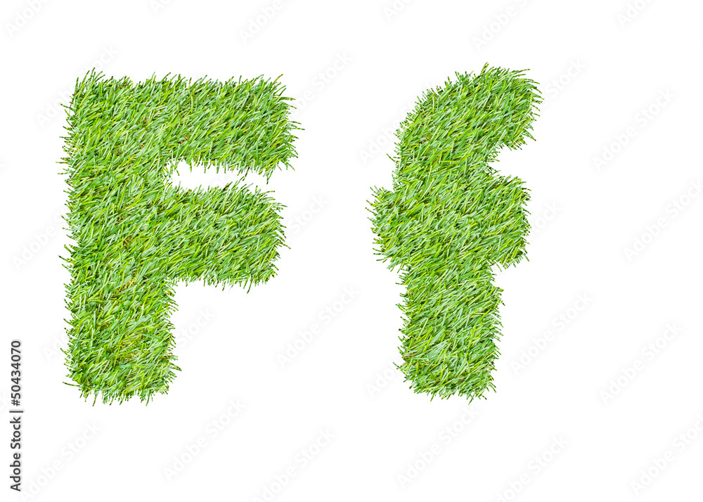 Alphabet from the green grass. isolated on white Alphabet from the green grass. isolated on white