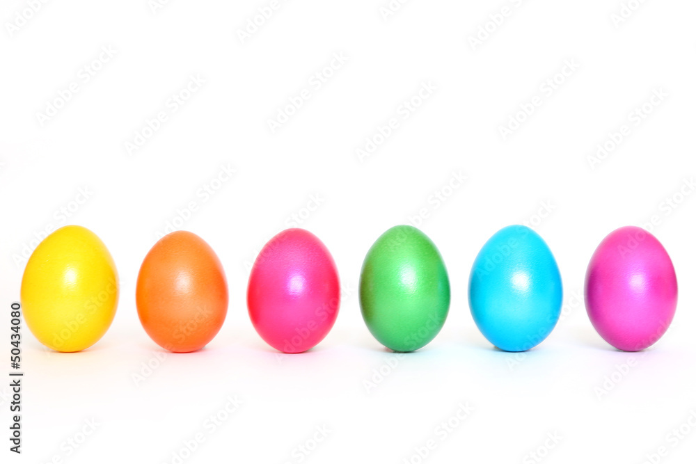 Sechs bunte Ostereier Sechs bunte Ostereier
