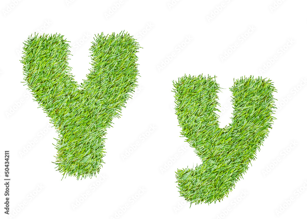 Alphabet from the green grass. isolated on white Alphabet from the green grass. isolated on white