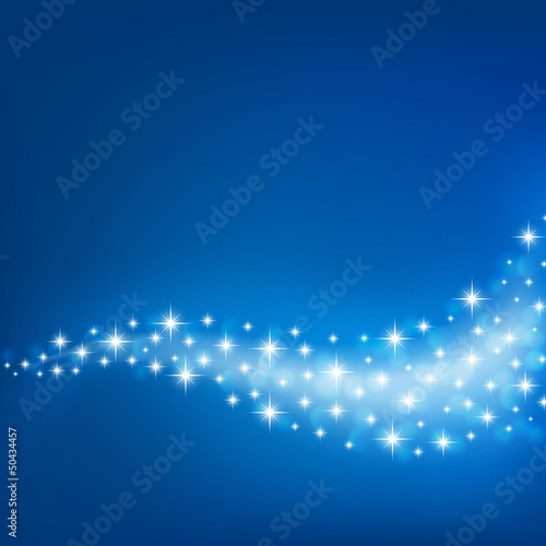 blue background with flowing stars and light