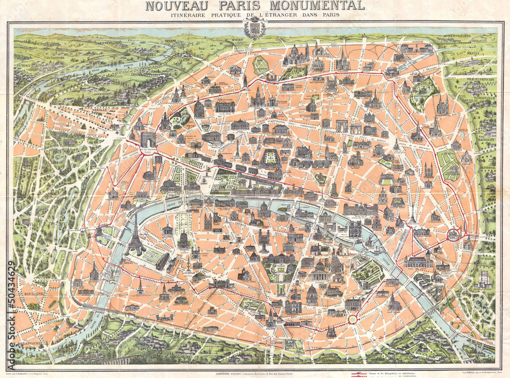 Obraz premium Paris vintage map