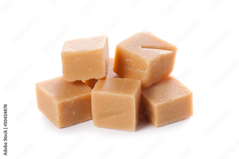 Caramel heap isolated on a white background