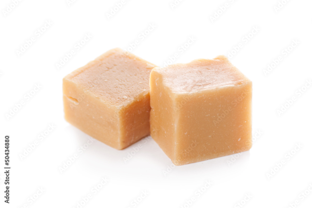 Caramel heap isolated on a white background Caramel heap isolated on a white background