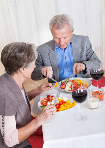 Senior Couple Enjoying Dinner Together