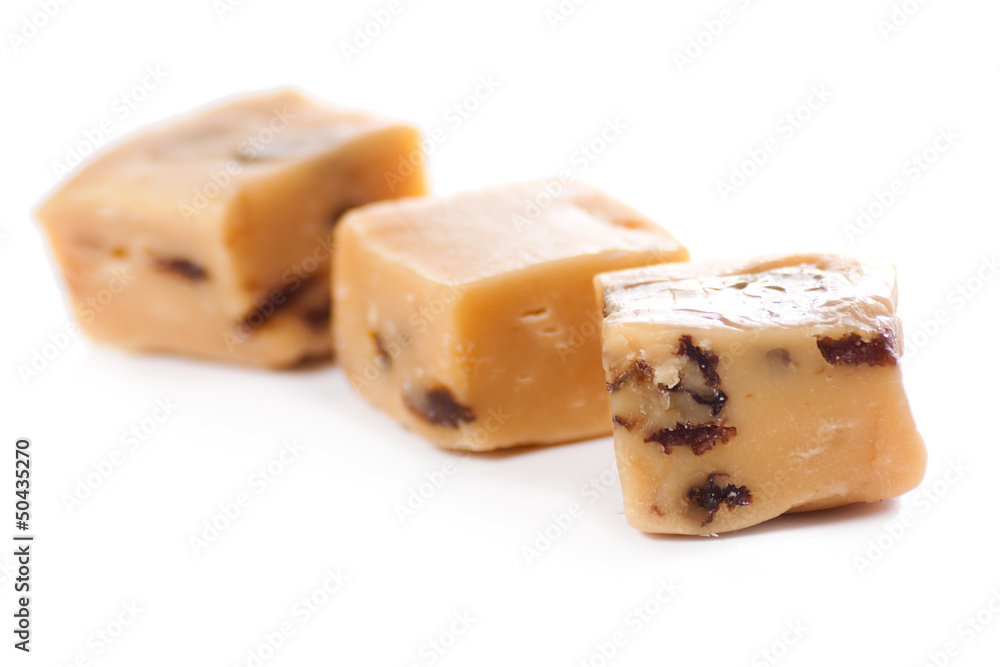 Caramel heap isolated on a white background Caramel heap isolated on a white background