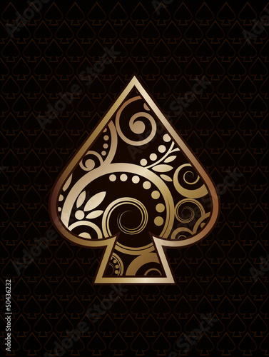 Spade´s ace poker playing cards, vector illustration