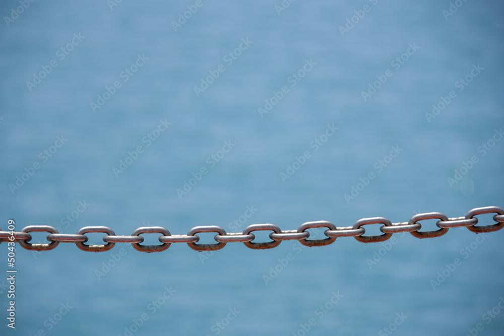 Metal chain links close up Metal chain links close up