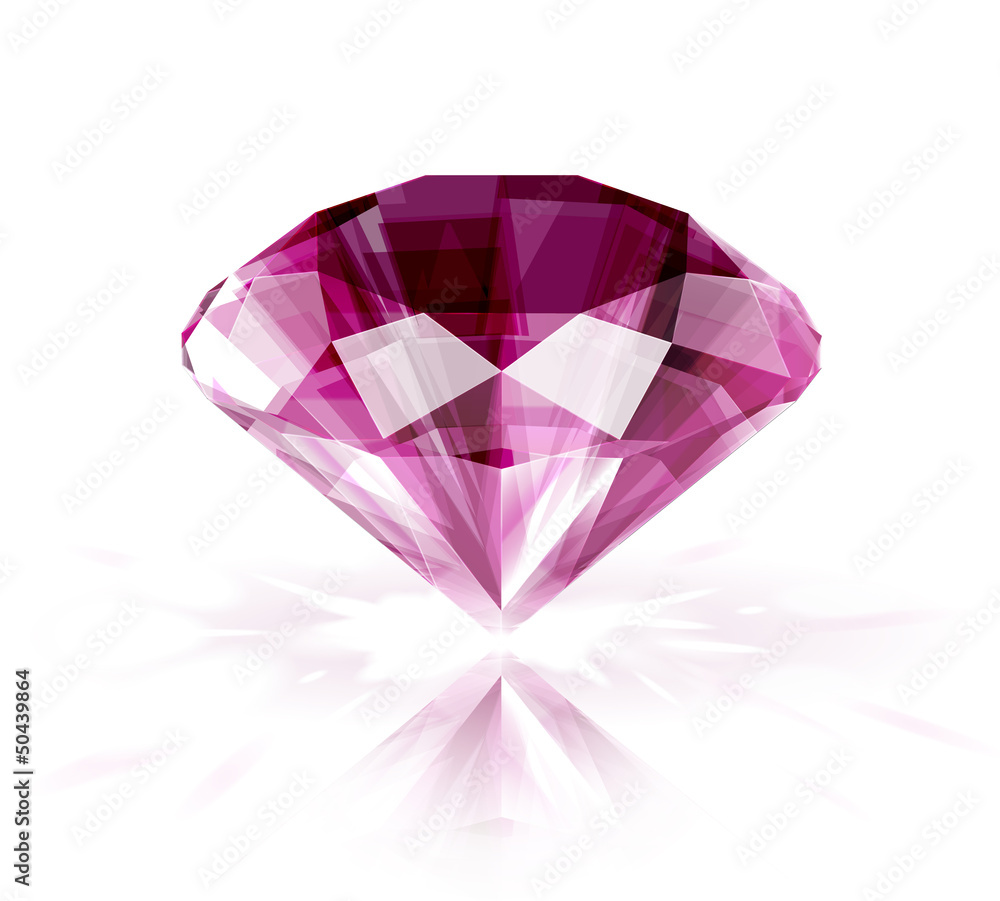 Pink ruby on white background - eps10 Pink ruby on white background - eps10
