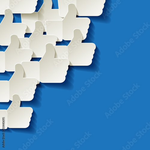 Like Papier Weiss Blau Icon Ecke