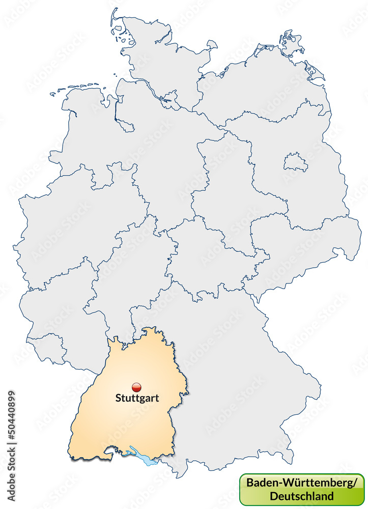 Landkarte von Deutschland und Baden-Württemberg