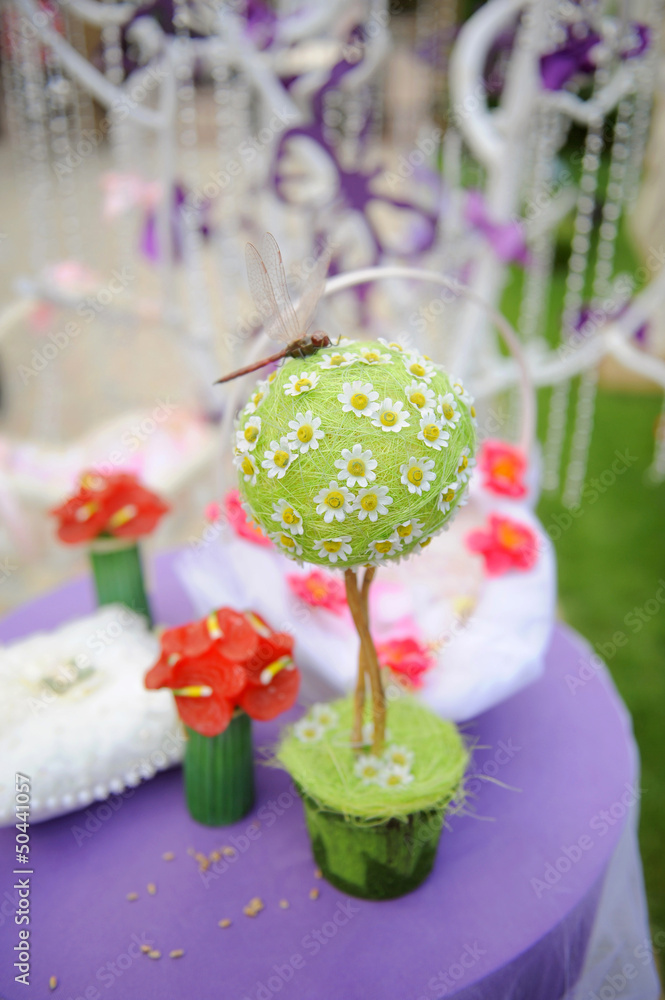 Green Tree with Dragonfly