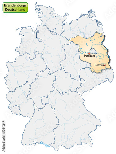 Landkarte von Deutschland und Brandenburg