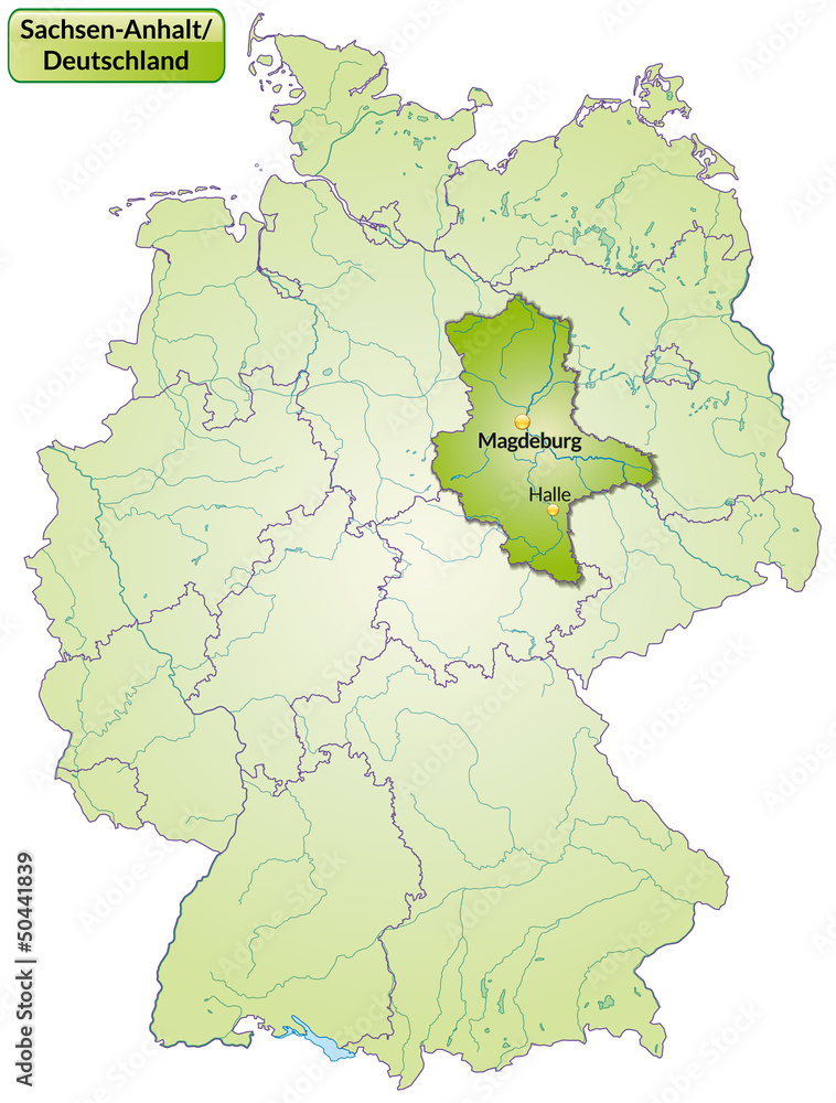 Landkarte von Deutschland und Sachsen-Anhalt