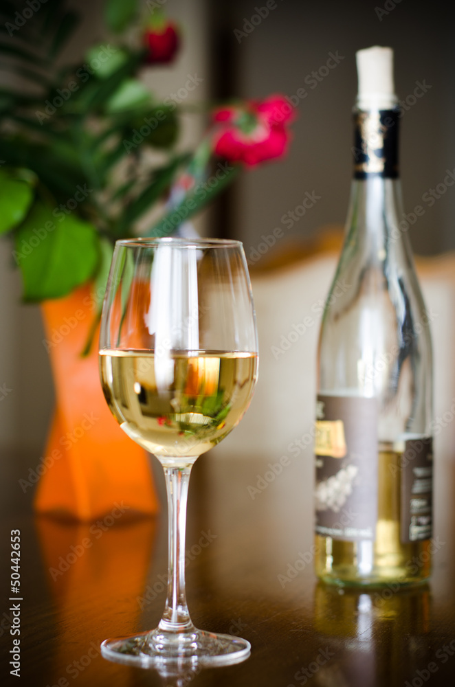 Wine glass and bottle Wine glass and bottle