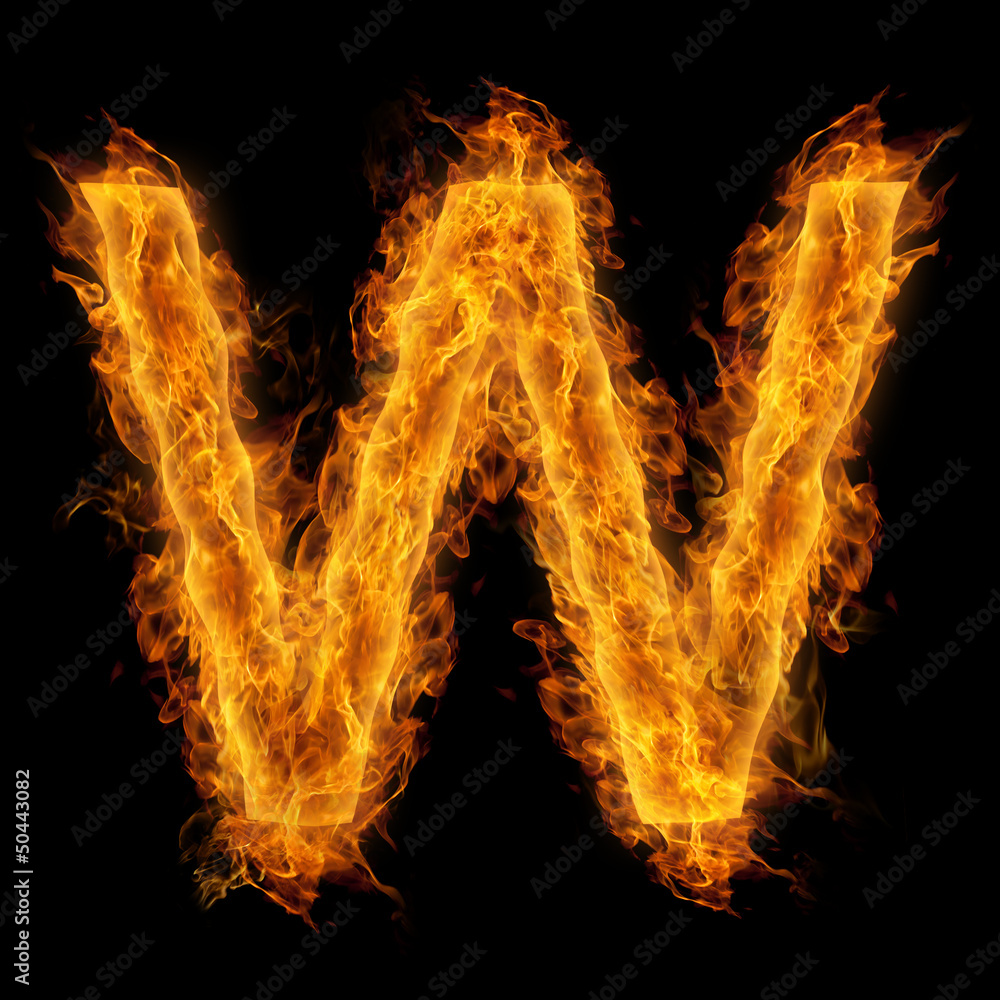 Fototapeta premium Flaming Letter W
